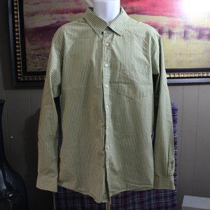 Eddie Bauer 100% Cotton Striped Long Sleeve Button Down Shirt